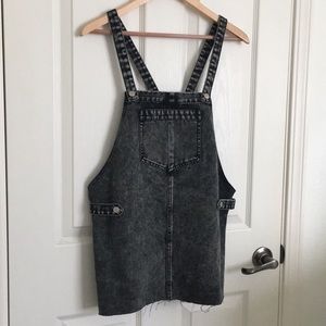 Acid Wash Denim Overall Dress
